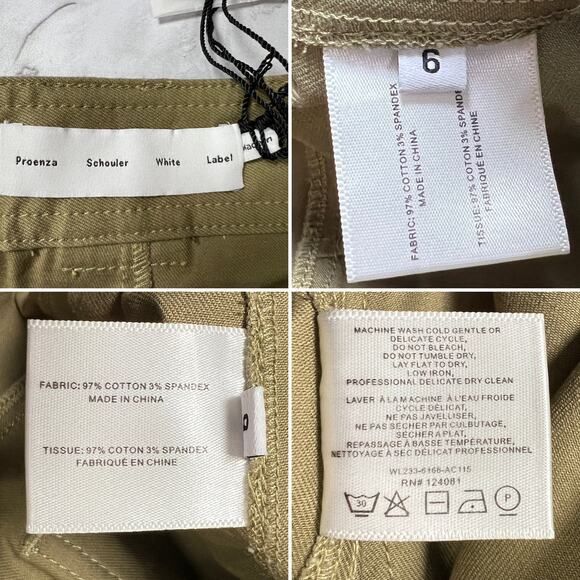 NEW Proenza Schouler White Label Cotton Twill Cargo Pants SIZE 6 Khaki Green NWT - Picture 5 of 16